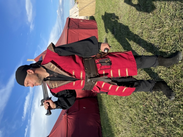 Gothic Weste Mantel Jacke Lang Wolle Larp Mittelalter Anfertigung Köln Rot